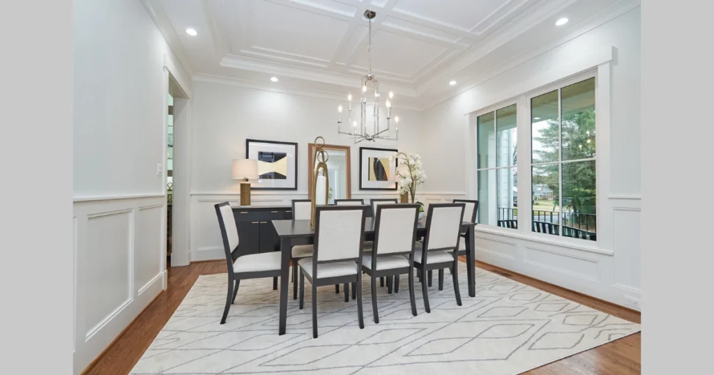 Elegant Dining Room with Paneled Walls or Wainscoting