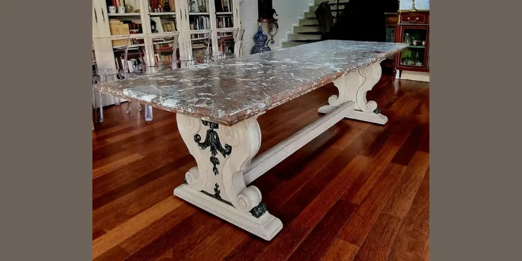 Marble Top Antique Dining Table