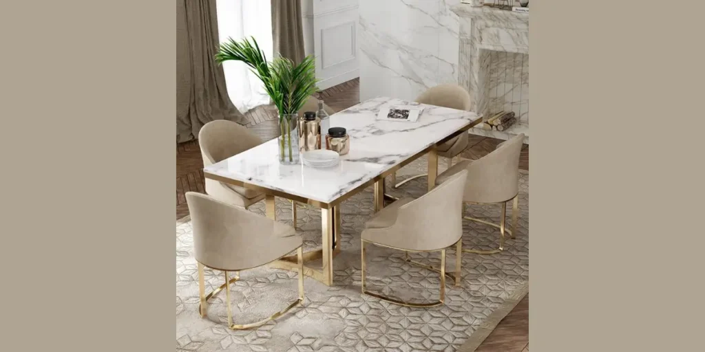 Marble Top Dining Table