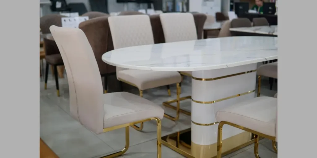 Marble Top Dining Table Set