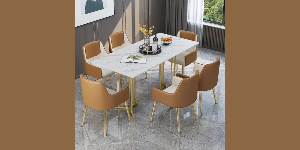 Marble Top Mid-Century Dining Table