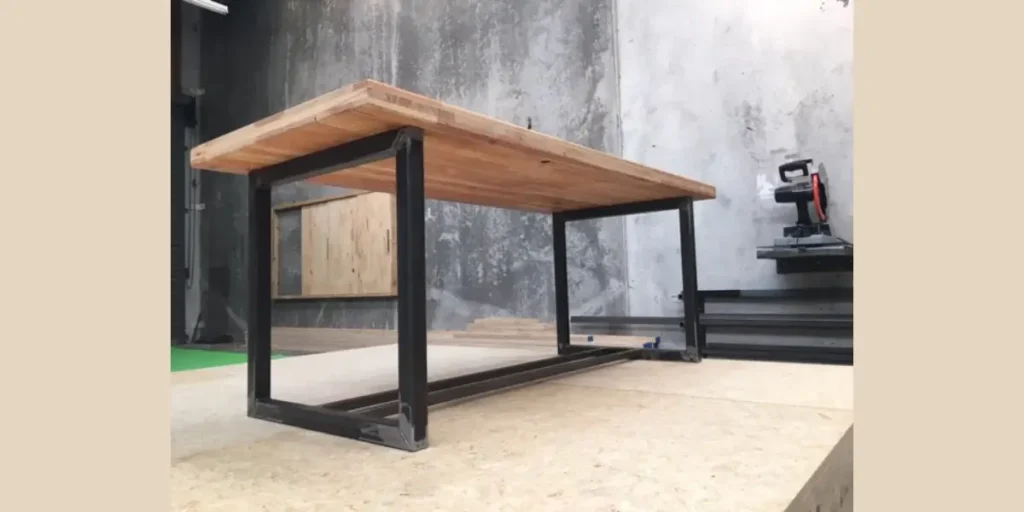 Industrial Metal Frame Bench