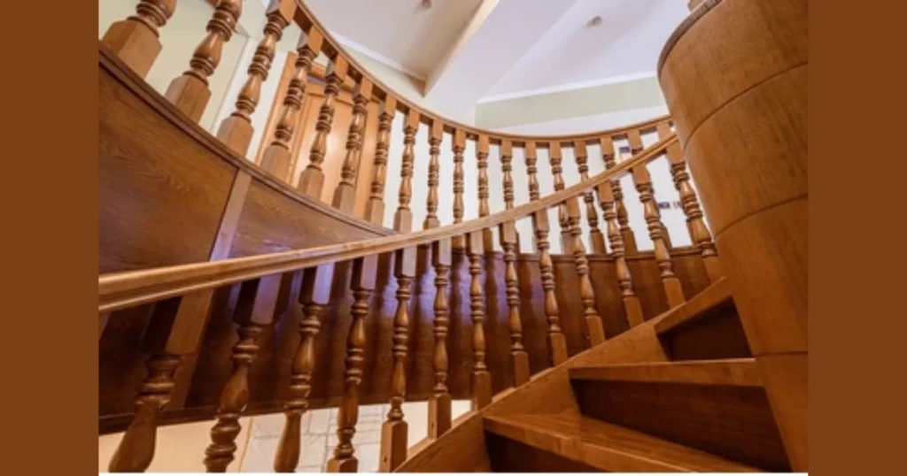Wooden Stair Railing Design for Warm Interiors