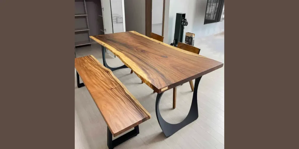 Minimalist Industrial Slab Table