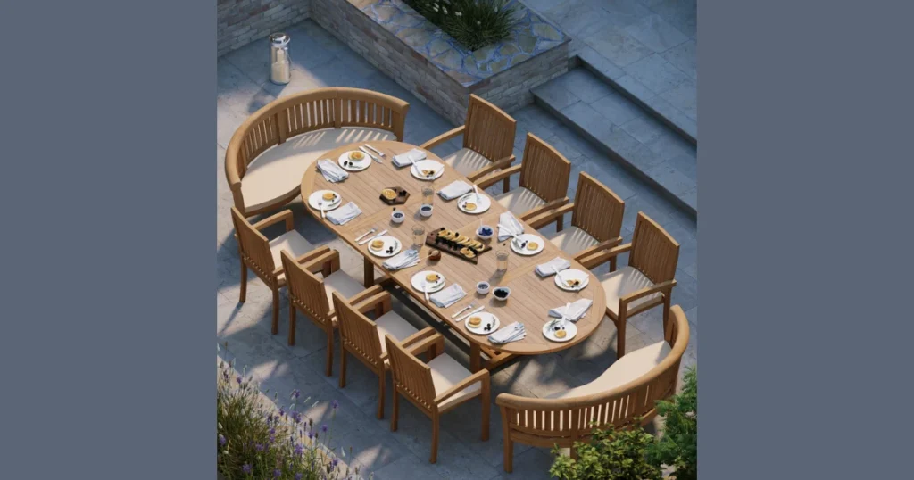 Outdoor Style Dining Table for 10