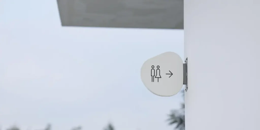 Minimalist Text Bathroom Signs