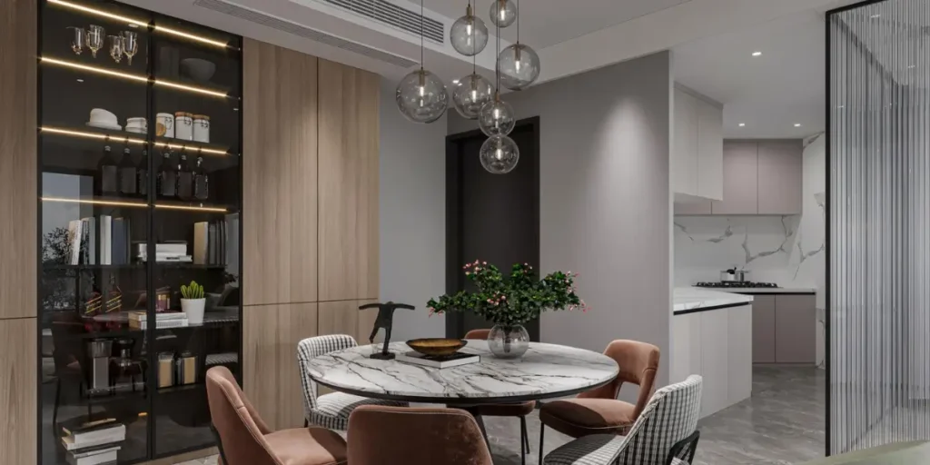 Mixed-Material Dining Furniture