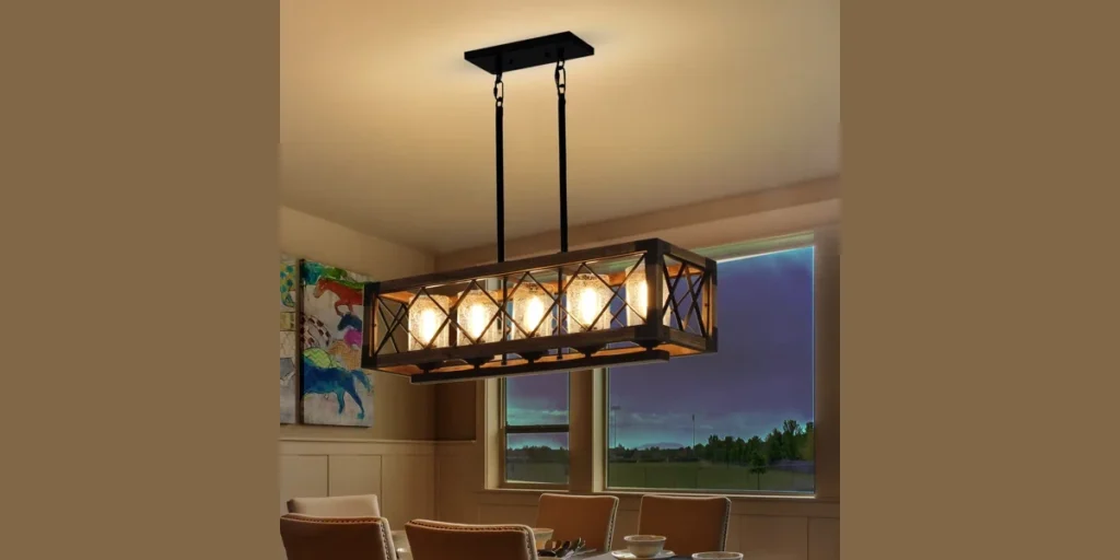 Farmhouse Dining Room Lighting with Adjustable Height