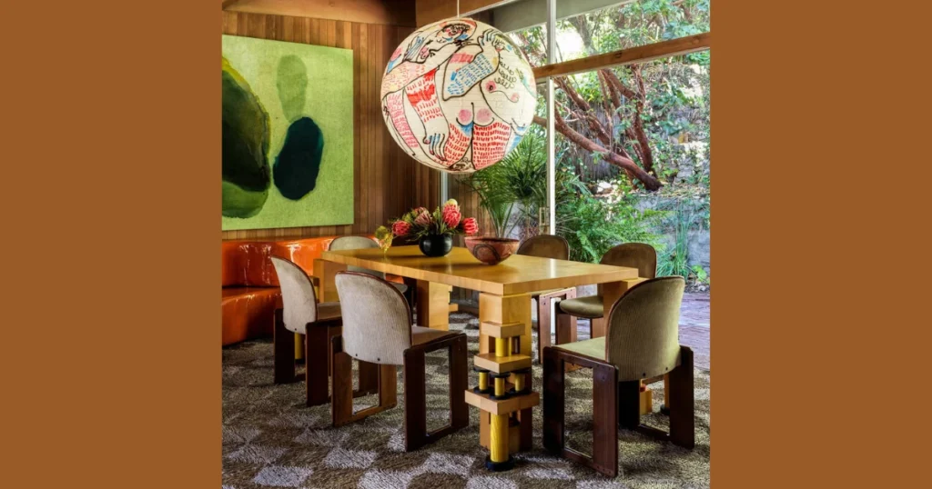 Eclectic Dining Table with Vintage and Modern Chairs