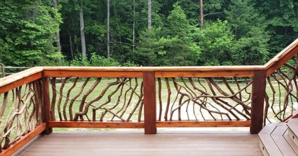 Horizontal Wooden Slat Railing for Natural Texture