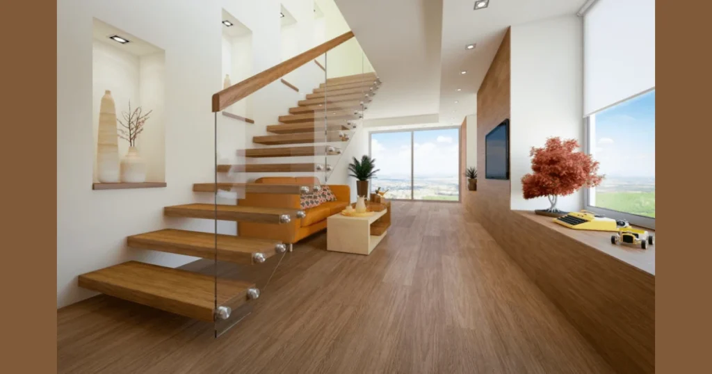 Glass and Wood Combination Railing for Balanced Style