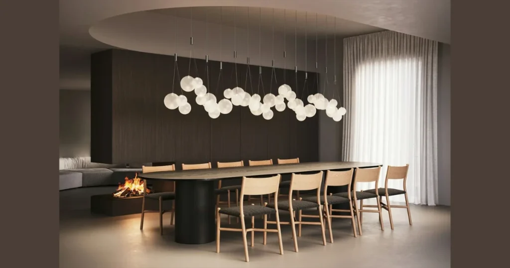 Modern Linear Dining Room Chandelier Lighting for Rectangular Tables