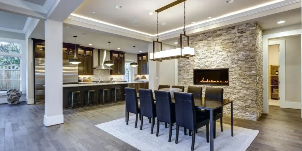 Modern Linear Fireplace Design