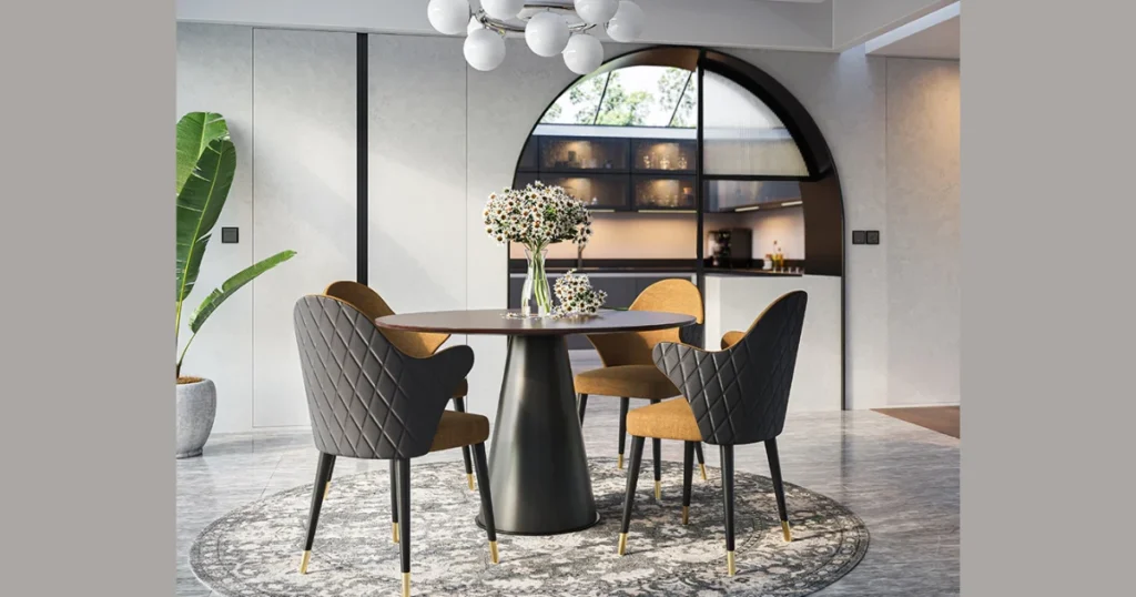 Round Dining Table with 4 Chairs for Compact Spaces