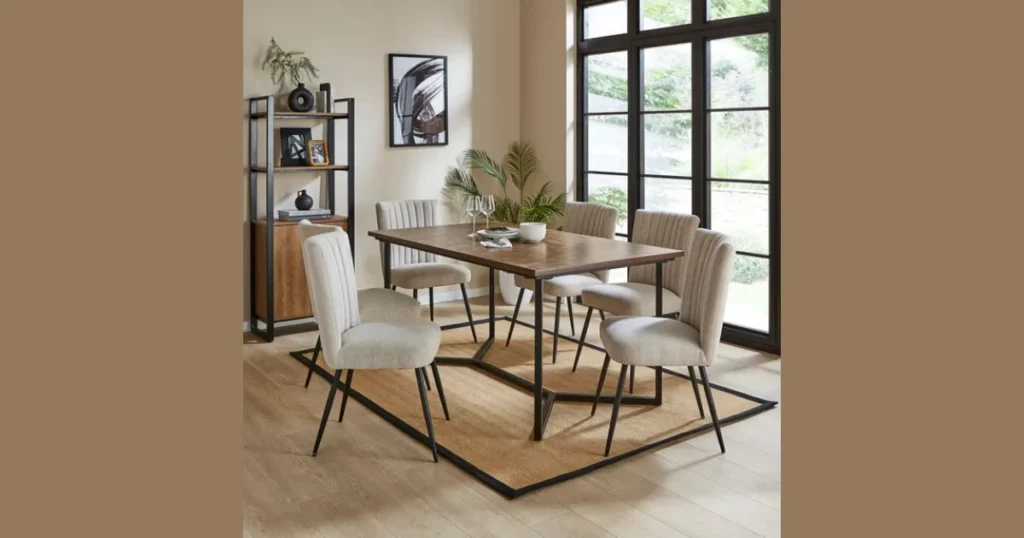 Rectangular Wooden Dining Table for 6
