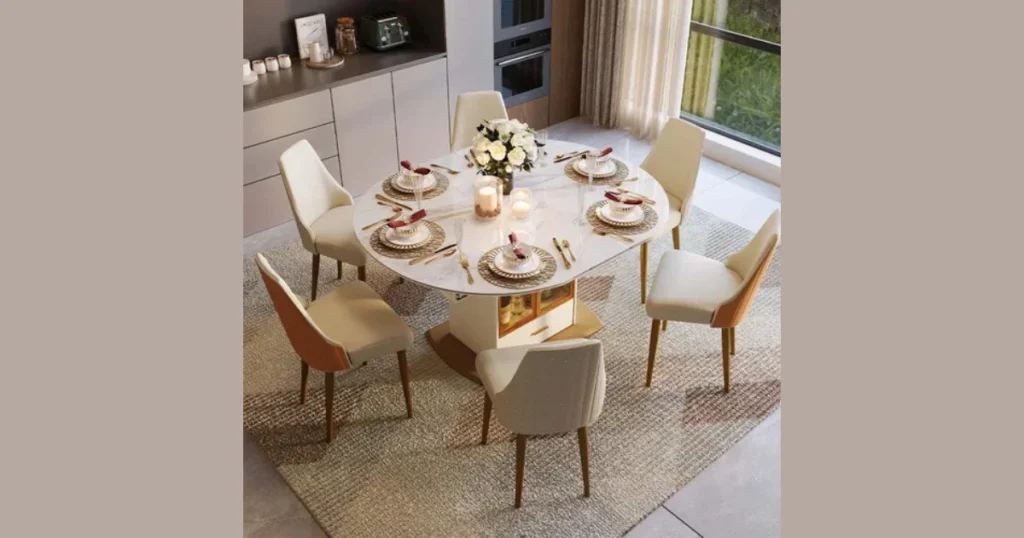 Round Dining Table for 6 in Compact Spaces