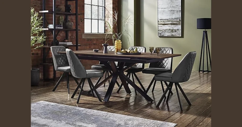 Extendable Dining Table for 6 with Extra Seating Option
