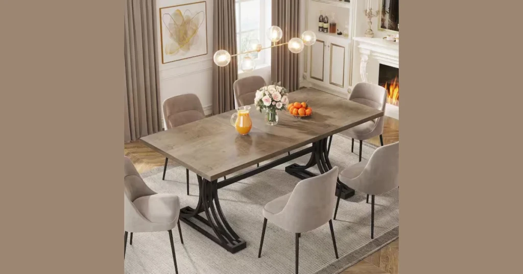 Industrial Style Dining Table for 6