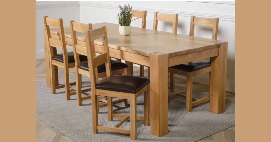  Solid Wood Dining Table with 6 Chairs for Long-Term Durability