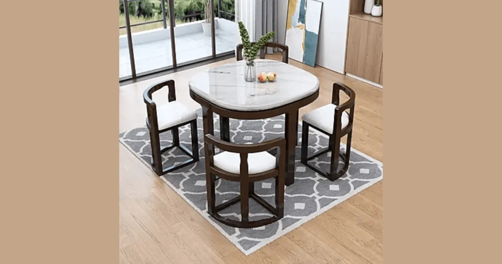 Marble Dining Table with 4 Chairs for a Premium Finish