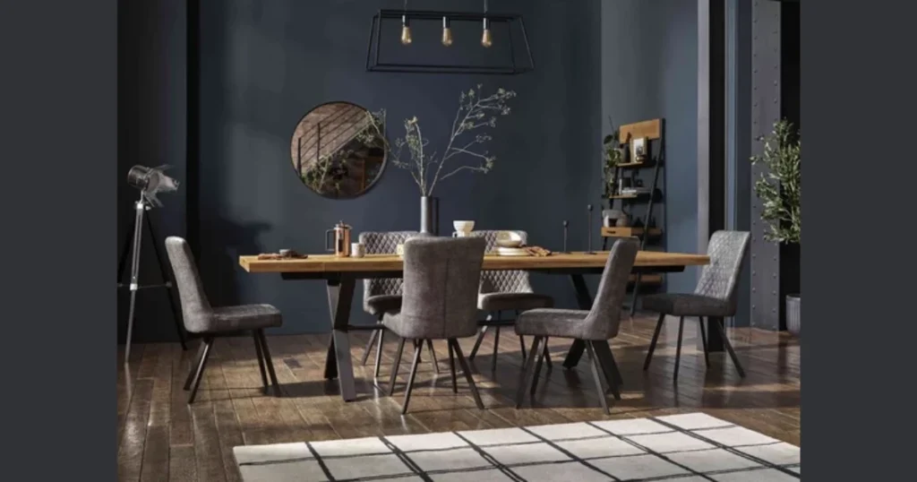  Industrial Dining Table with 6 Chairs for Urban Interiors