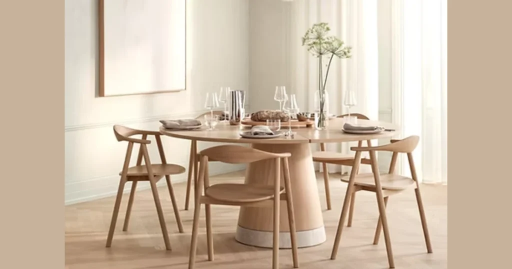 Minimalist Dining Table with 6 Chairs for Clean Modern Homes