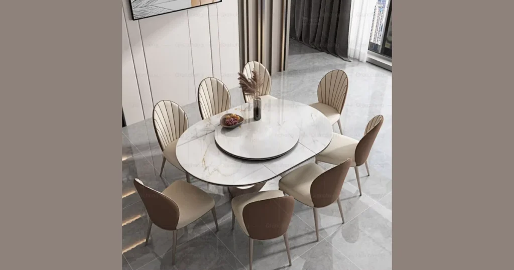 Large Round Dining Table for 8