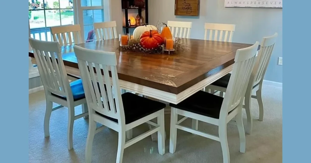 Farmhouse Style Dining Table with 8 Chairs