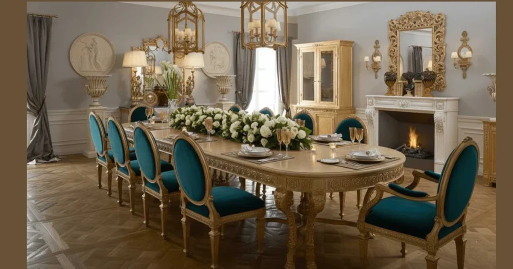 Luxury Upholstered Dining Set for 10