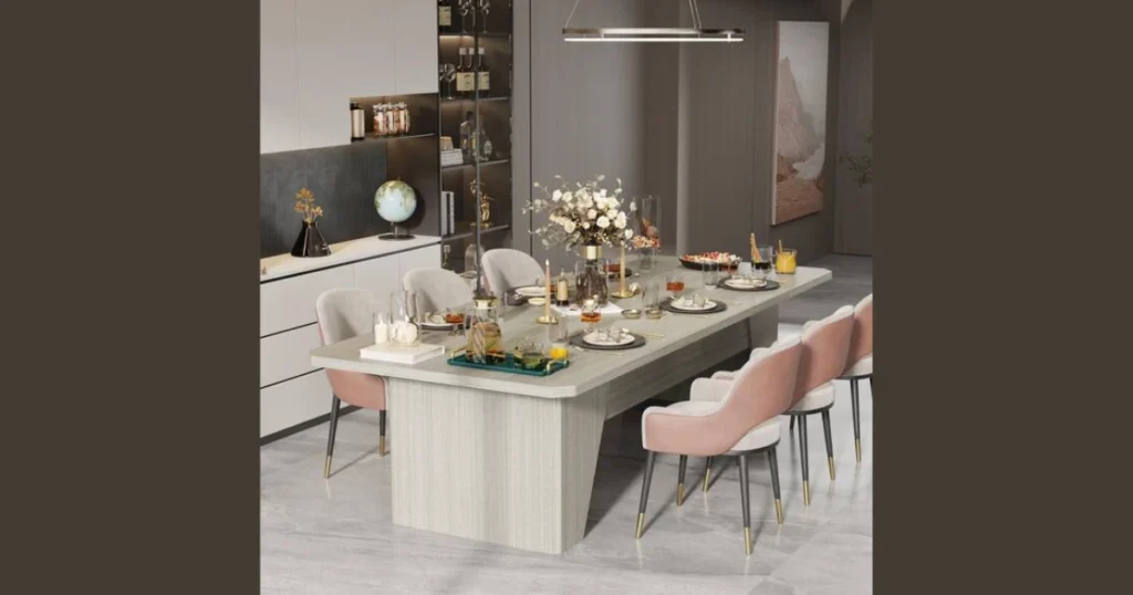 Pedestal Base Dining Table for 10