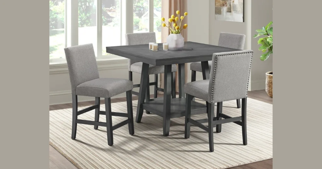 Upholstered Dining Table with 4 Chairs for Extra Comfort