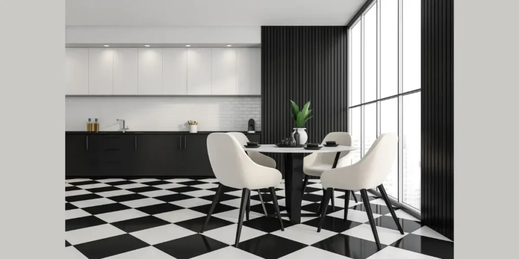 Monochrome Dining Room Interior