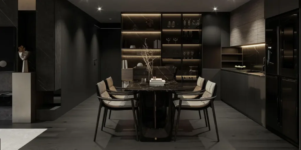 Moody Dark Aesthetic Dining Room