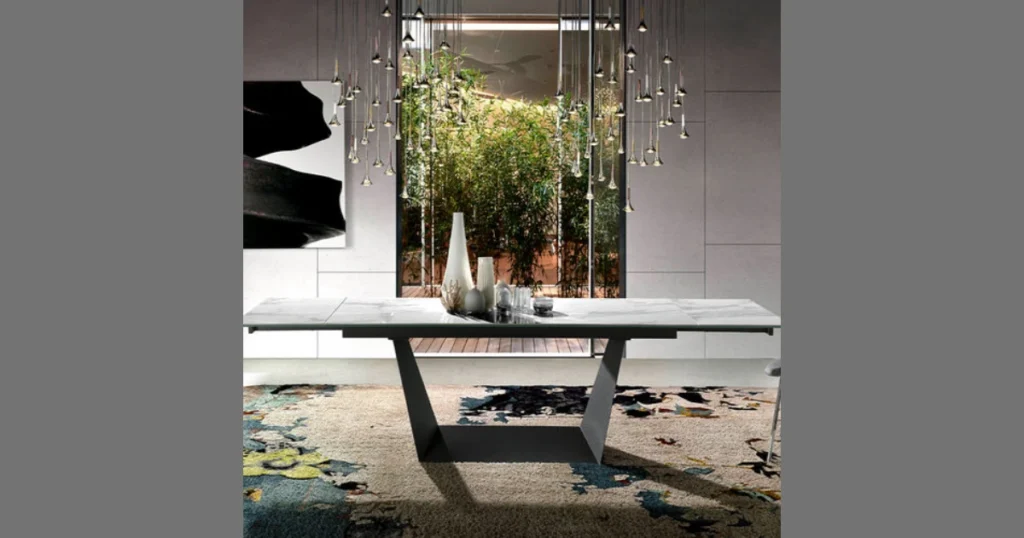 Marble Dining Table with Glass Base for a Contemporary Look