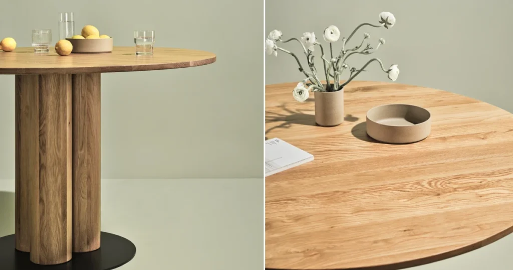 Oak Pedestal Dining Table for Space Efficiency