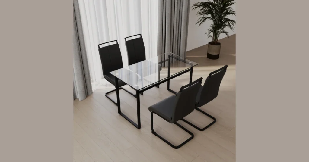 Rectangular Glass Dining Table for Large Families