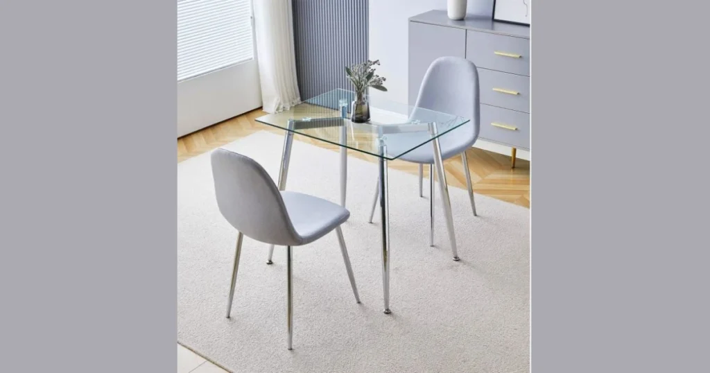 Square Glass Dining Table for Compact Dining Areas