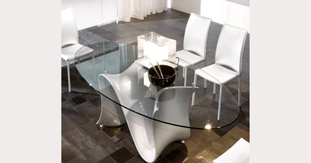 Oval Glass Dining Table for a Softer Modern Look