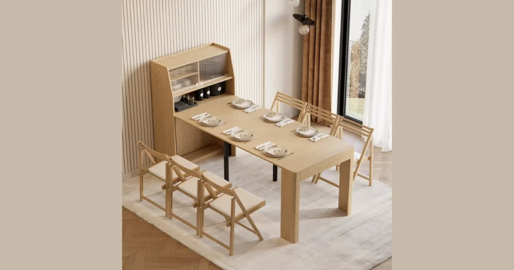 Extendable Wooden Dining Table for Flexible Seating