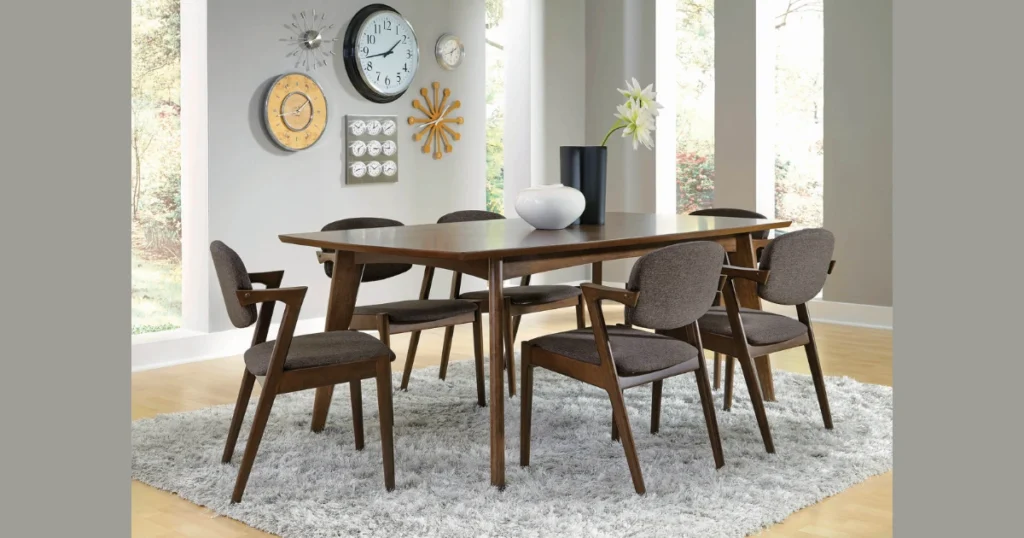Dark Walnut Wooden Dining Table for Formal Dining Rooms