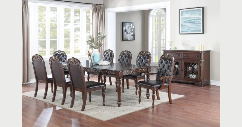 Rectangular Wooden Dining Table for Large Families