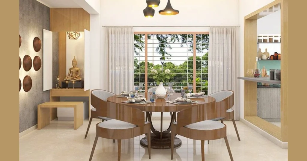 Glass Top Wooden Dining Table for Modern Contrast