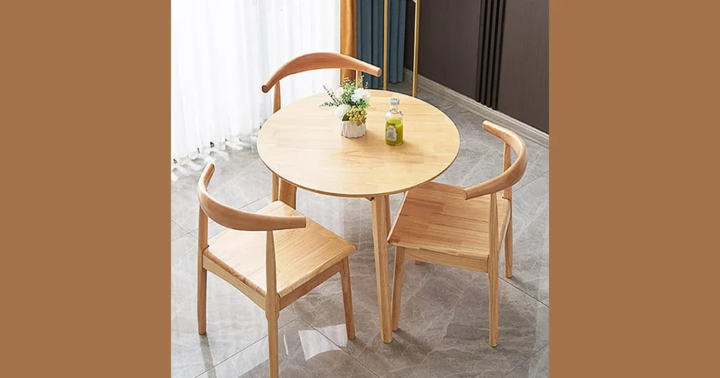 Round Solid Wood Dining Table for Small Spaces