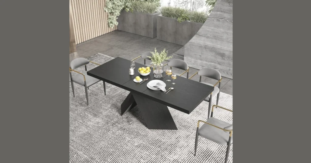 Black Extendable Dining Table for Flexible Seating