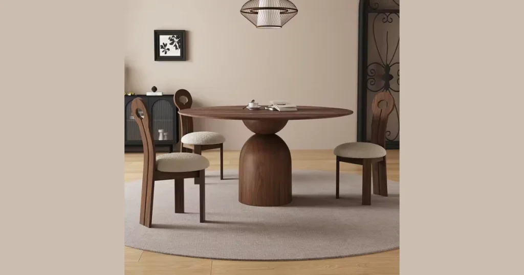 Modern Wooden Round Dining Table for Warm and Cozy Interiors