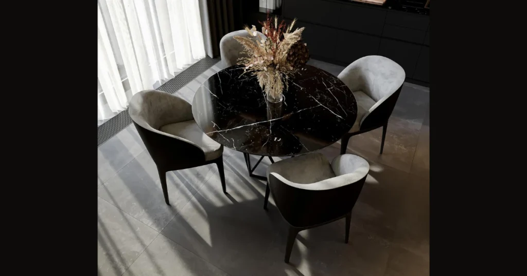 Marble Top Round Dining Table for a Luxurious Look