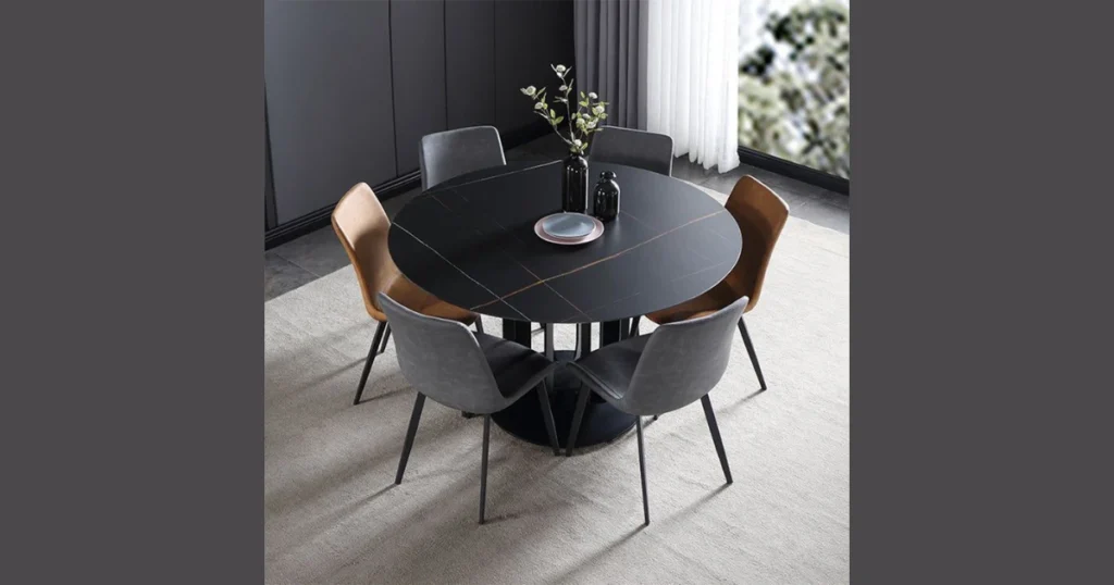 Black Round Dining Table for a Bold and Modern Statement