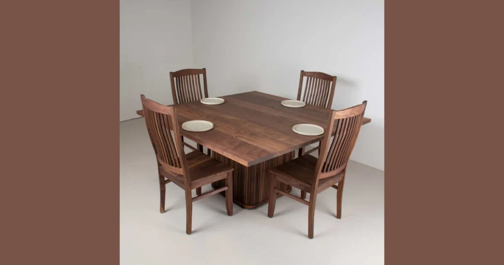 Square Pedestal Dining Table for Better Leg Space