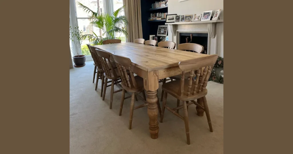 Rustic Farmhouse Dining Table with Distressed Finish