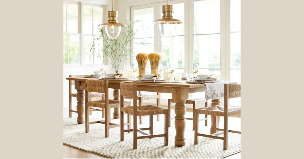 Farmhouse Dining Table with Turned Legs